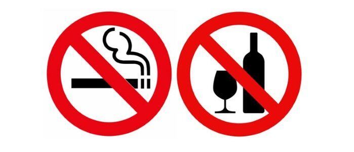 alkoholio ir cigarečių draudimas gimdos kaklelio osteochondrozei